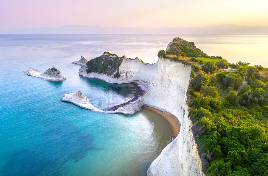 Beautiful view of Cape Drastis in Corfu in Greece